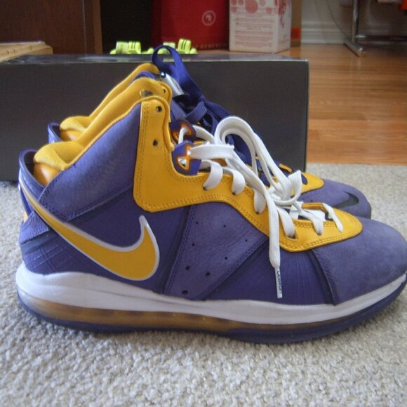 Size 10 - Nike LeBron 8 Lakers Men Basketball Sneakers/Shoes w/Box - Picture 3 of 7